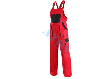 Dámské kalhoty s laclem CXS LUX 1192-ZA, červeno-černé