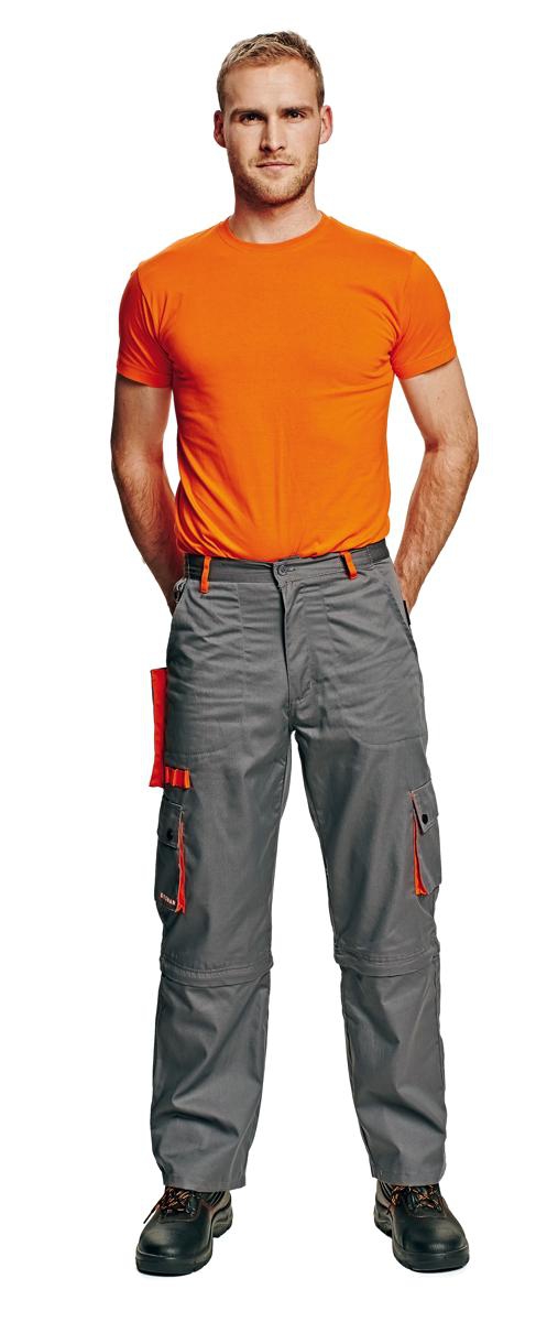 Pánské kalhoty do pasu DESMAN, šedo-oranžové