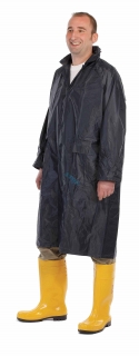 Voděodolný 3/4 plášť s kapucí PVC/polyester, modrý