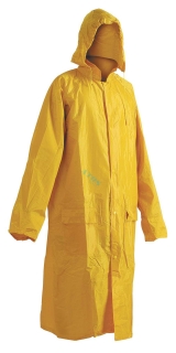Voděodolný 3/4  plášť s kapucí PVC/polyester, žlutý